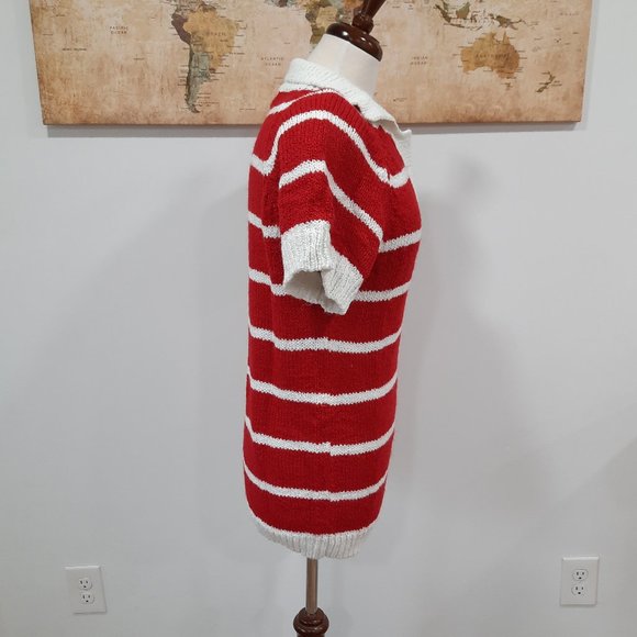 Vtg 60s knit striped polo shirt - Honors brand - Picture 4 of 11